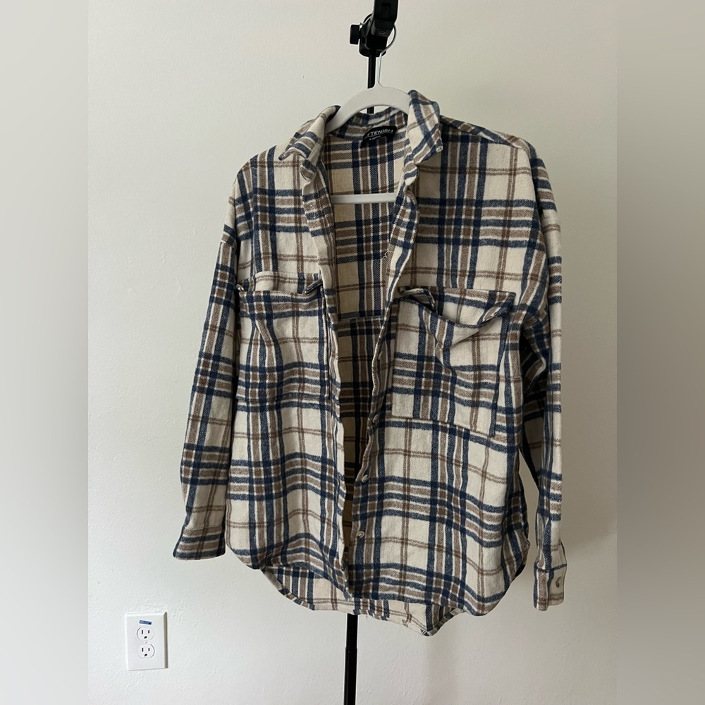 Kittenish Blue and Brown Plaid Shirt